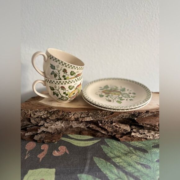 Johnson Brothers ARBOR OLD GRANITE Cup & Saucer Sets Set Of 2 - Picture 3 of 7